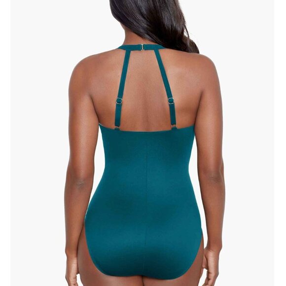 NWT Miraclesuit Miraclesuit Bling One Piece in Nova Green Size 10 - Picture 4 of 7